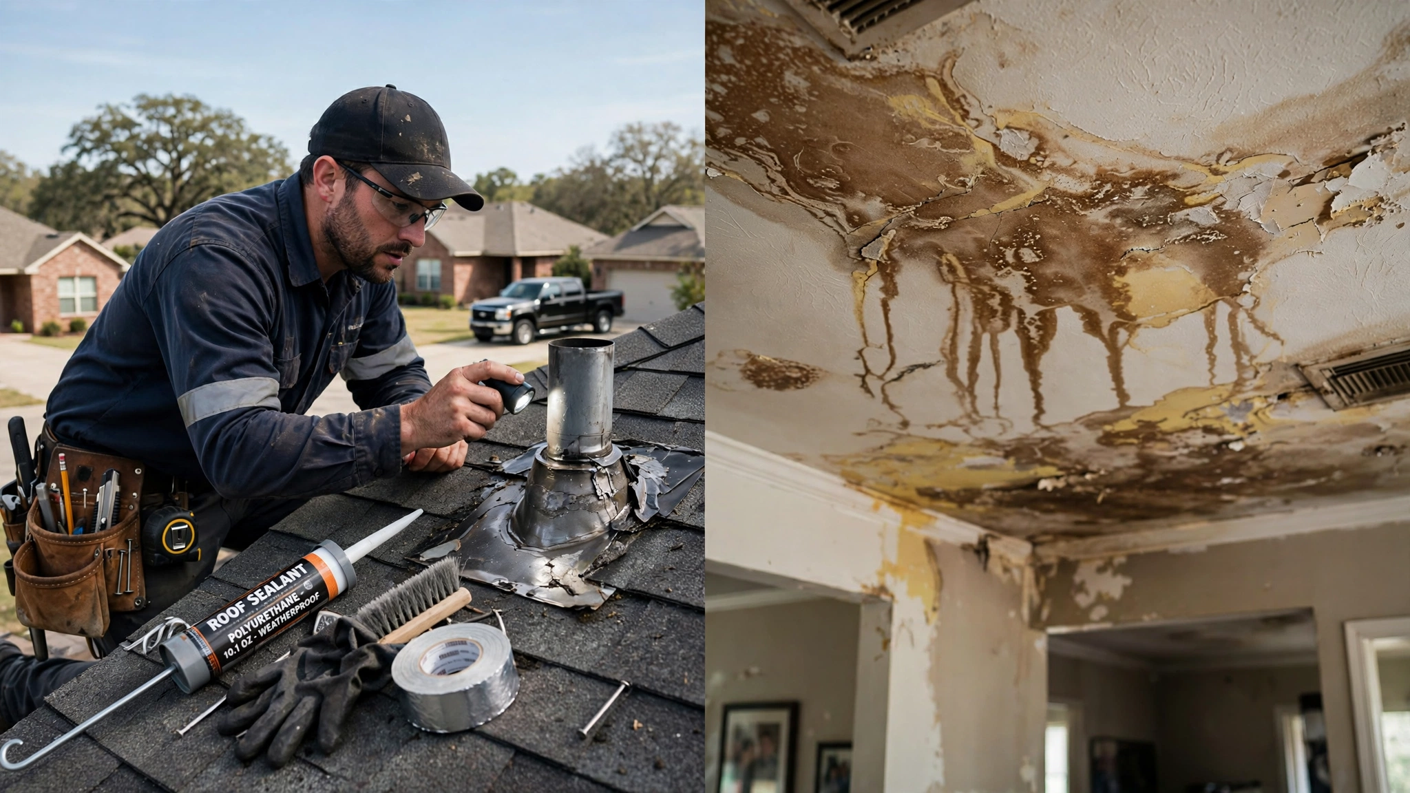 Roof Leak Water Damage Repair in Texas — emergency water damage restoration Texas